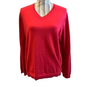 Red Lands’ end long sleeve sweater large vneck